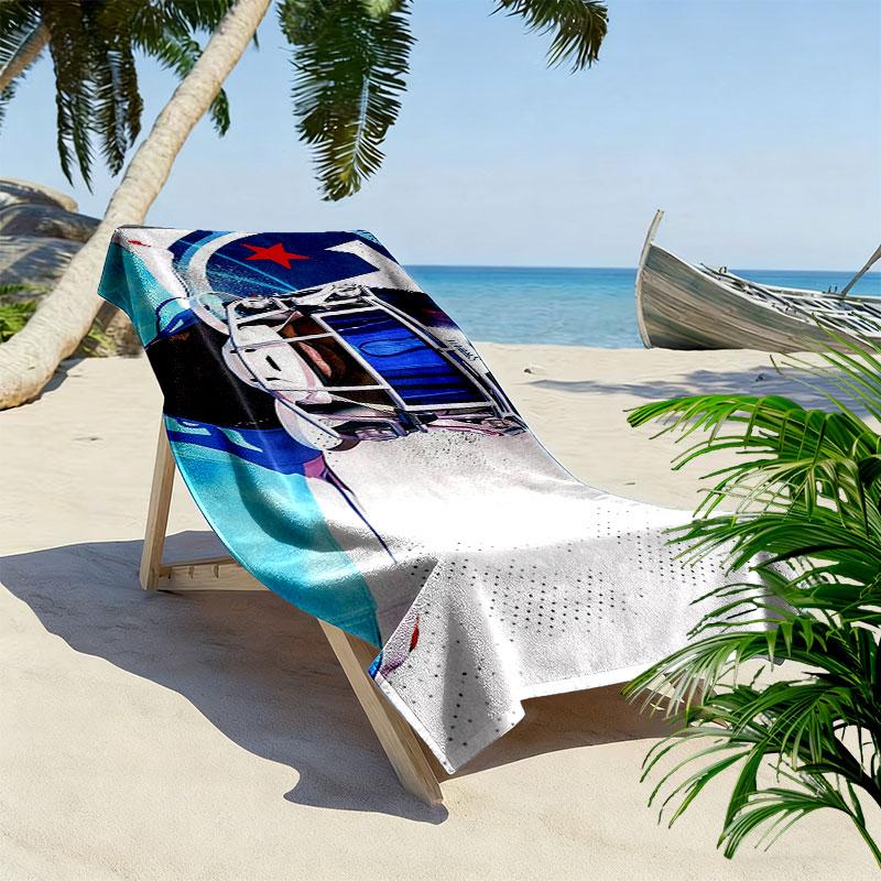 A.J. Brown Print Beach Towel, Large Soft Quick Dry Towel for Beach Camping Swimming