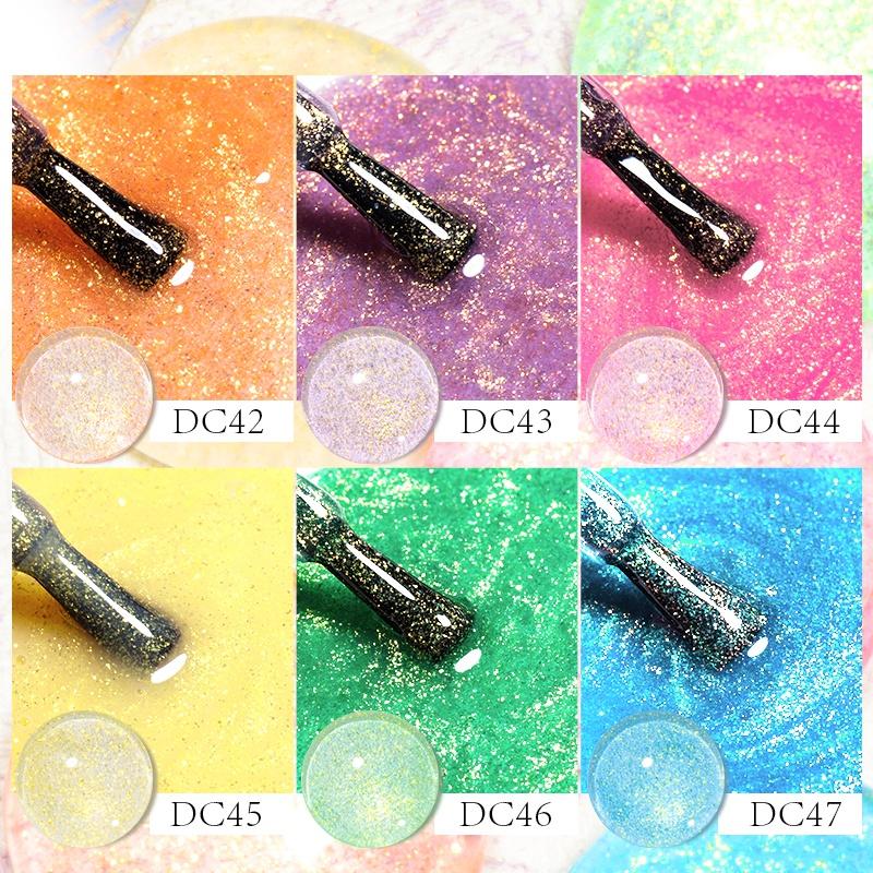 MTSSII 6ml Glitter Nail Gel Sparkly Sequins UV LED Soak Off Varnish For Manicure Semi Permanent Nail Art Gel Polish