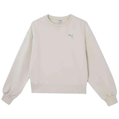 Tb Crew Solid Loose Fleece Warm Long Sleeve Sweatshirt Women Tops White 629737-87