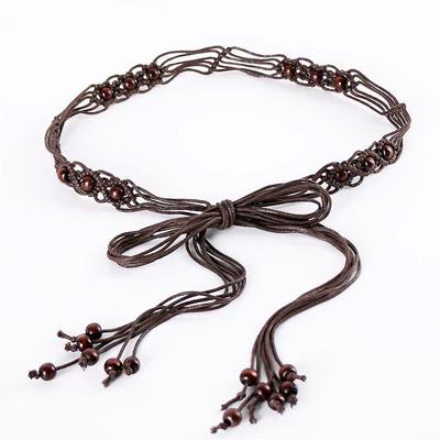 Ethnic Style Hand-woven Belt for Women's Skirt for Women Retro Tassel Thin Waist Chain Dress Waist-hugging Personality Accessories
