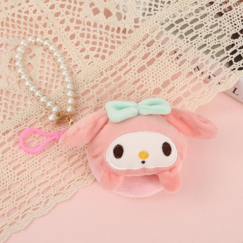 Sanrio Kuromi Melody Cinnamonroll Purin Plush Coin Purse Keychain