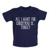 All I Want For Christmas Is Turkey - Kids Baby Kids Boys Girls Unisex T-Shirt / Bodysuit - Funny Love