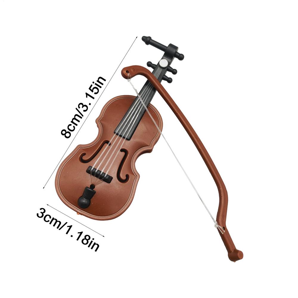 Miniature Violin Musical Instruments Collection Home Decorative Ornaments Model Doll House