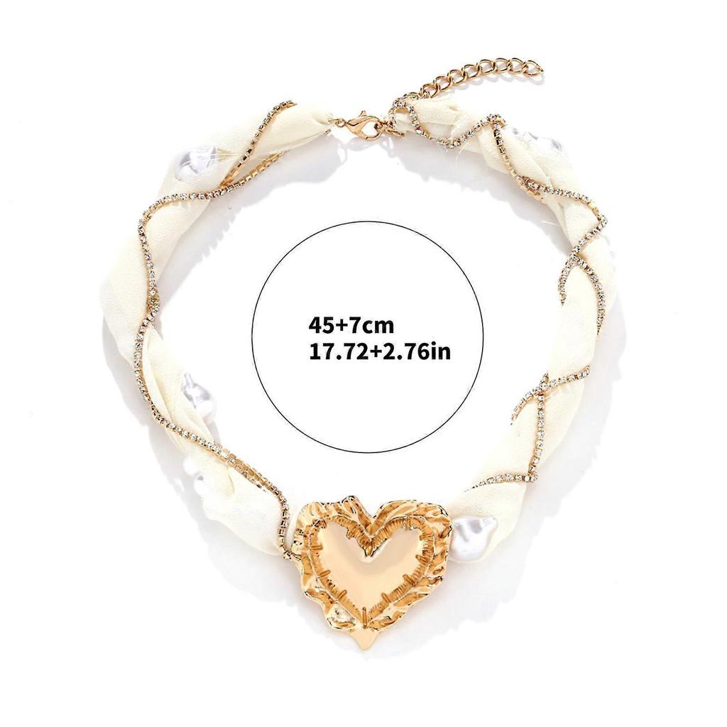 Women's Minimalist Pearls Mesh Necklace Adjustable Length French Inspired Choker Fashion Clavicle Chain Jewelry  Silver