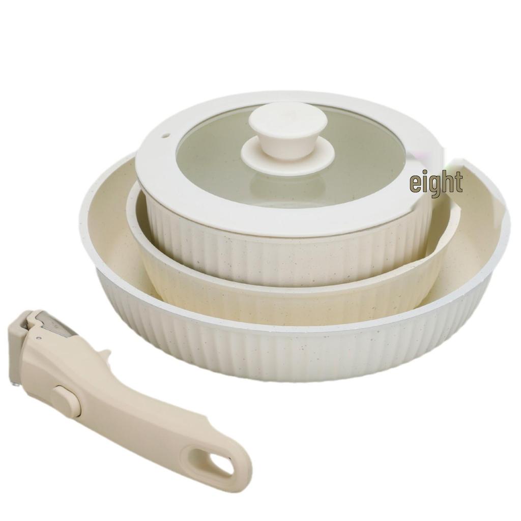 16-Piece Non-Stick Cookware Set with Detachable Handles