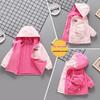 Girls' Double-Sided Softshell Fleece Jacket - Spring/Fall 2026, Plus Velvet Windbreaker.