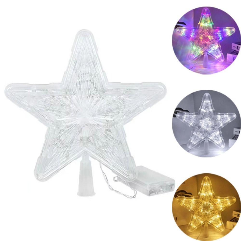 Warm/Colorful/White Light Christmas Tree Star Topper Luminous Star Light  New Year Celebration