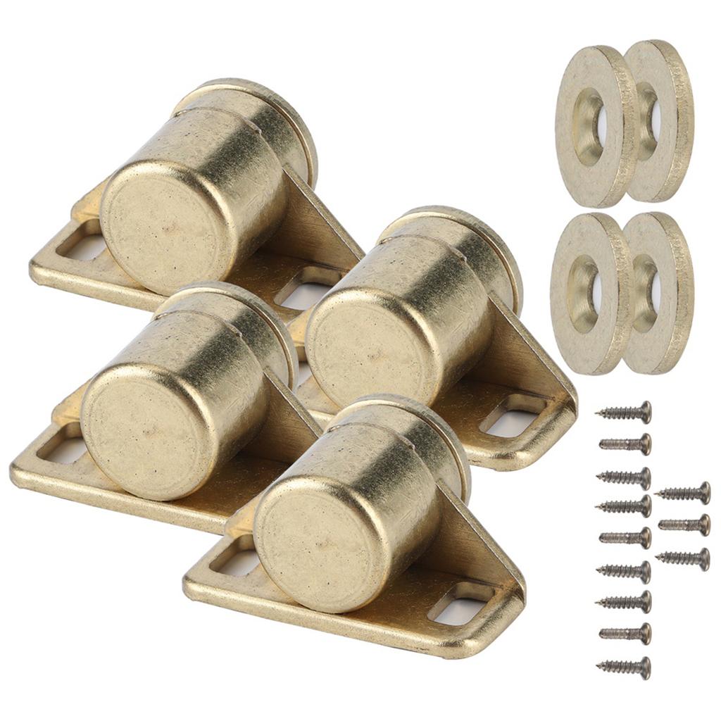 4 Stück Vintage Zinklegierung Magnetische Türfeststeller Beschläge Schrank Schrank Zubehör Gold