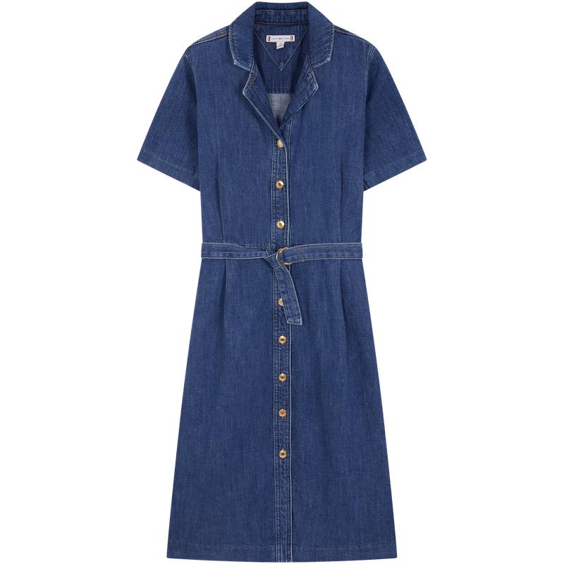 Tommy Hilfiger Women s Slimming Denim Shirt Dress with Cuban Collar M