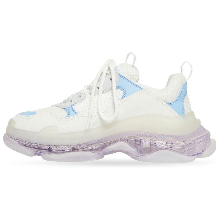 Balenciaga Triple S Clear Sole Leather Free Light Blue Grey Light Purple White Women's 544351W2GA39944
