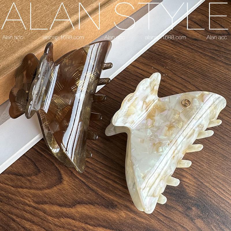 Ah Lan Hair Accessories Acetic Acid Grab Clip Semi-Tie Hairpin Gold Label Headgear Women'S Versatile Grab Clip Hair Premium Hair Accessories