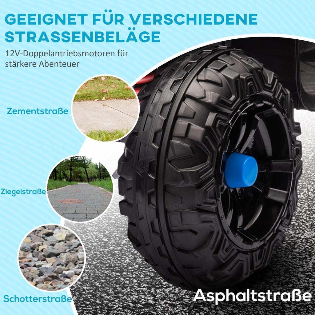 Electric Kids' Quad Bike, Light & Music, Suspension, 5 km/h, 50 Min. Riding Time, for 3-5 Years, Blue