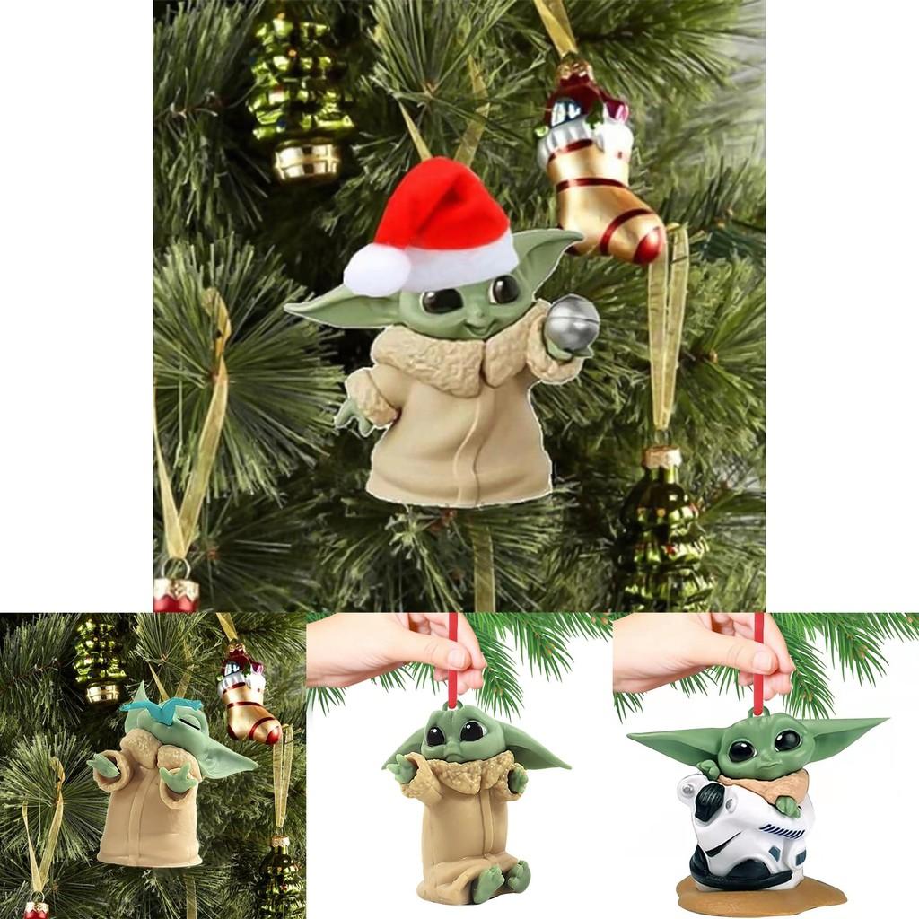 Adorable Cartoon Baby Yoda Santa Holiday Decoration Perfect For Christmas Trees