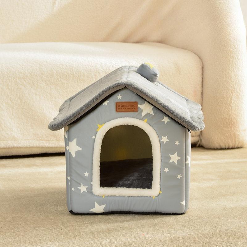 Creative Pet Nest Removable House Type Cat Nest Cat Dog Nest Closed House Pet Supplies Available in All Seasons S