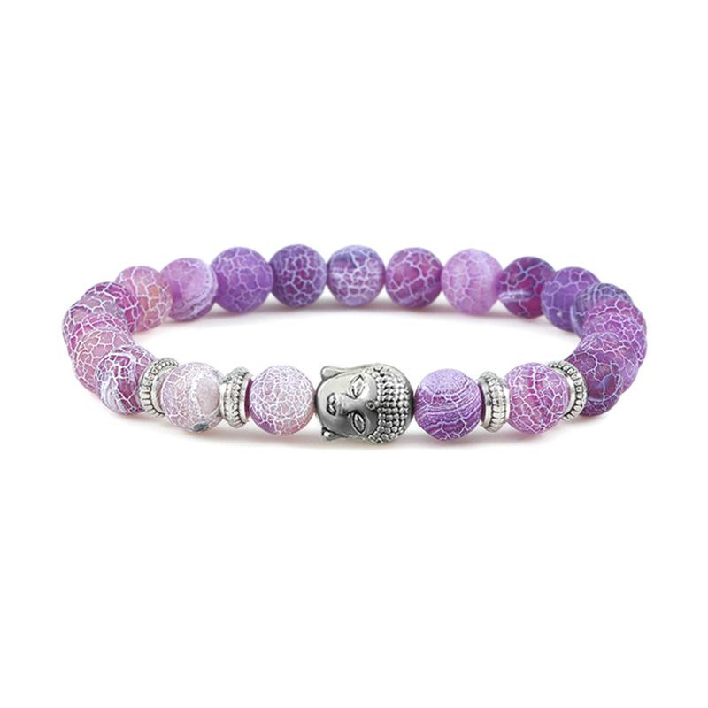 Trendy Tiger Eye & Volcanic Stone Beaded Bracelet with Buddha Head - Multiple Styles for Women