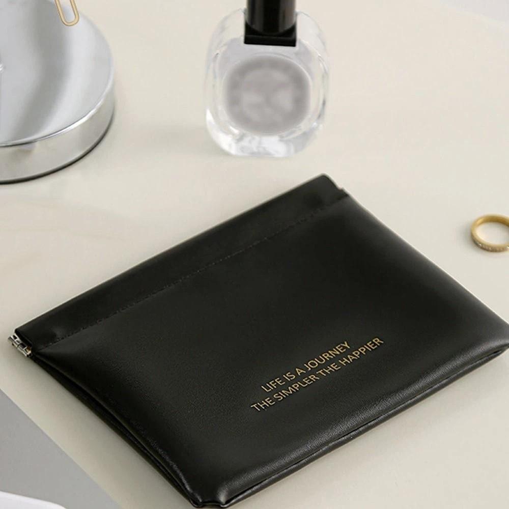 Napkin Storage Bag Lipstick Cosmetic Bag PU Coin Purse Leaf Spring Bag Women Change Storage Bag