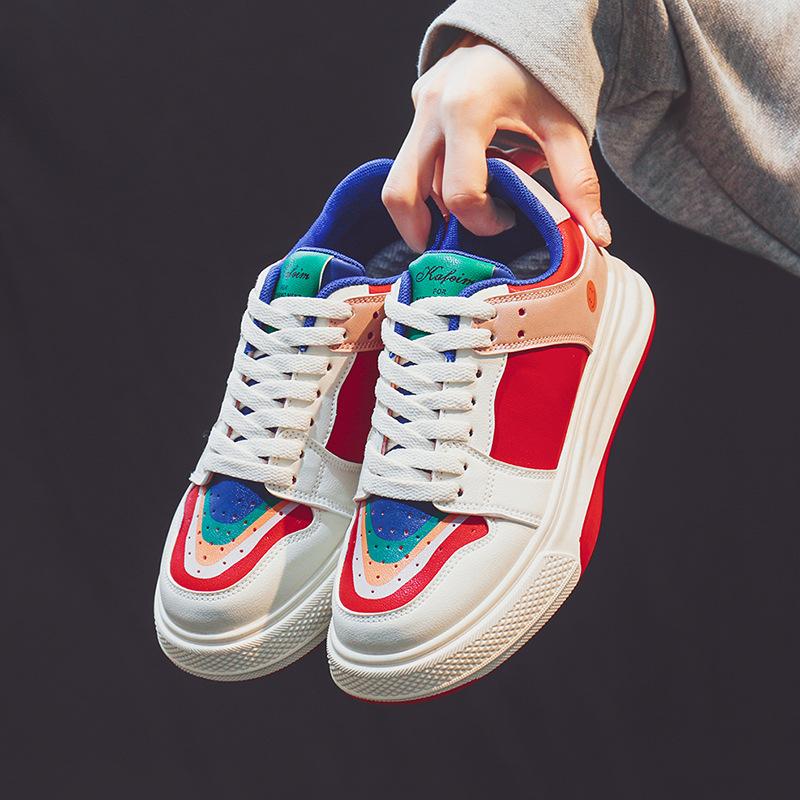 Spring New Mandarin Duck Color Matching Little White Shoes Women's Tide Student Breathable Shoes Versatile Casual Board Shoes Women