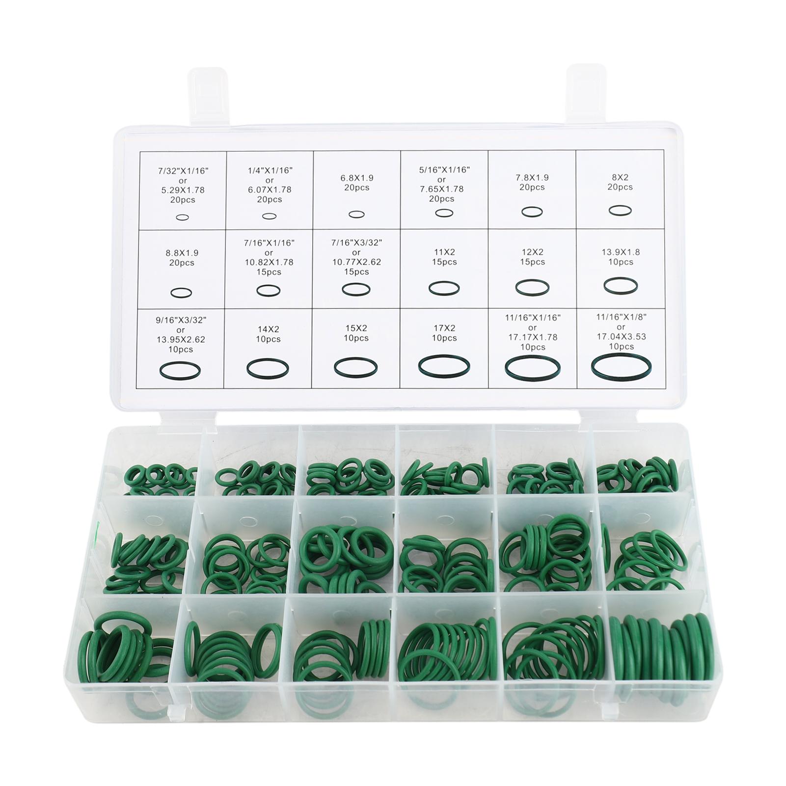 

270pcs Assortment Kit Car HNBR A C System Air Conditioning O Ring Seals Set Tool зелёный