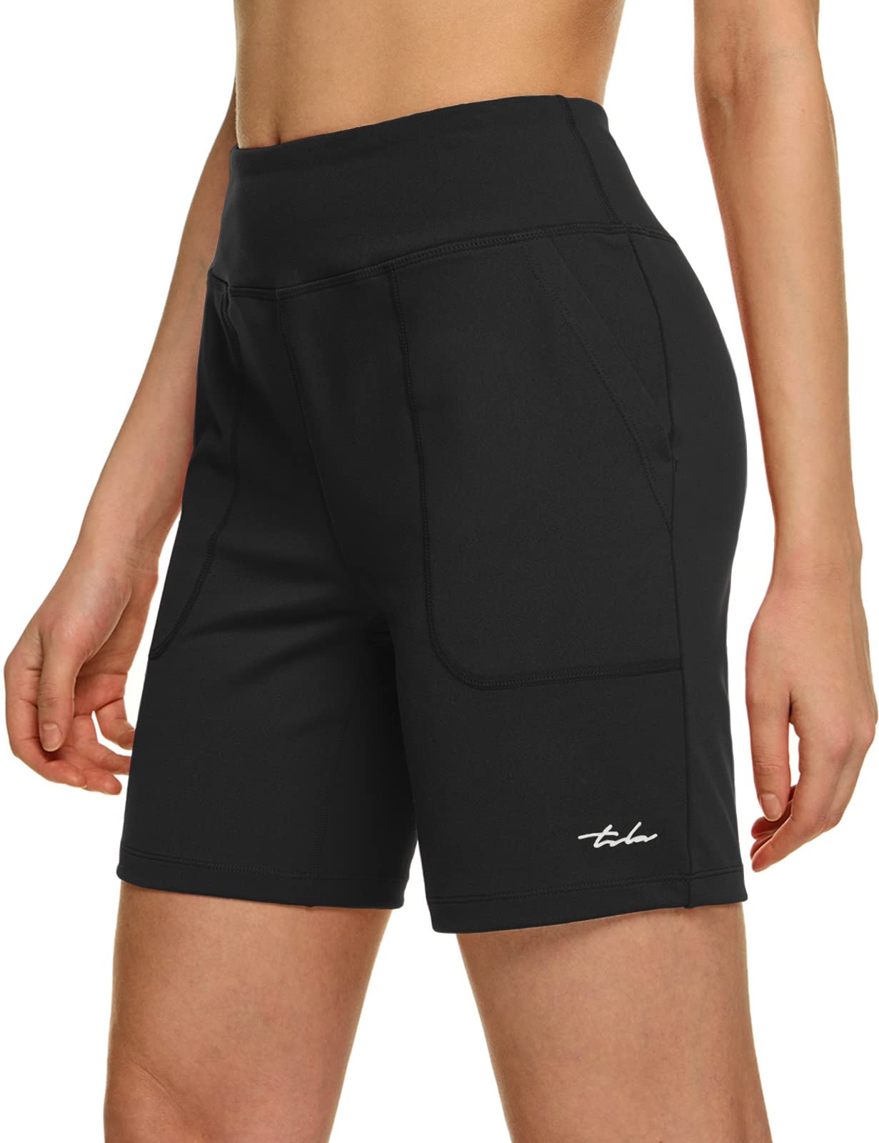 

Tesla Yoga Shorts for and Biker Fits and Women s 7-inch Leggings, Lightweight, Stretchy, High-Waisted, Yoga, Sports, Shorts, Training, Fitness, чёрный