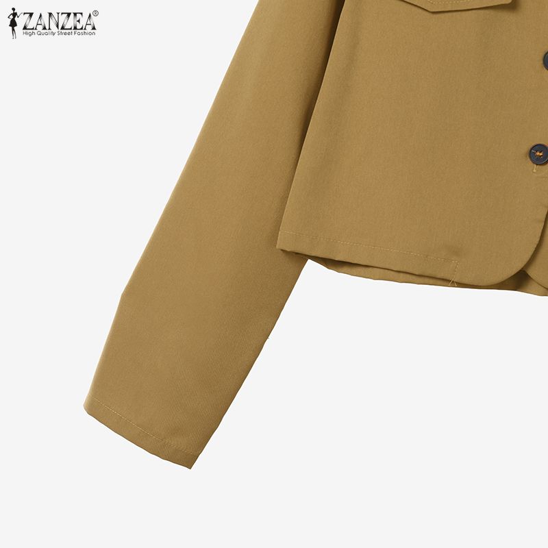 ZANZEA Blusa a Maniche Lunghe da Donna e Gonne Casual Set Completi Due Pezzi