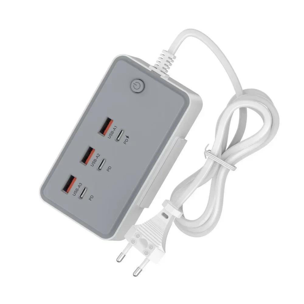 Power Strip Electrical Socket Total 35W US/EU/UK Plug Multiple 3PD 3USB Extension Cable Plugs Adaptors Quick Charging Charger