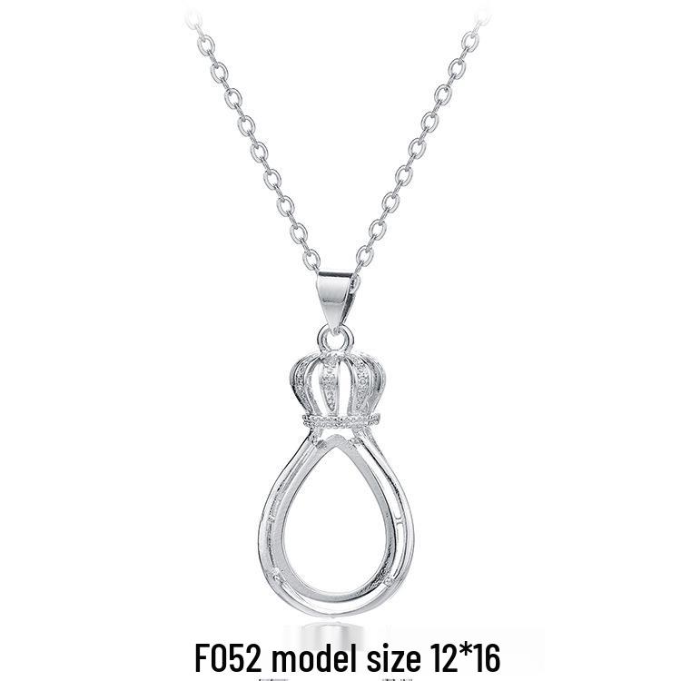 DIY Fashion Simple S925 Silver Pearl Pendant for Women, Adjustable 8mm White Copper Silver Setting.