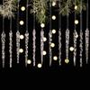 Acrylic Christmas Tree Ornaments Crystal Clear Hanging Pendants Ice Cone Pendant Creative Transparent Icicle Decorations