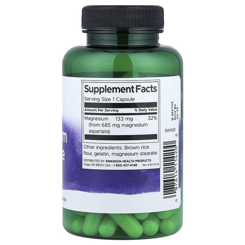 Magnesium Aspartate, 685 Mg, 90 Capsules