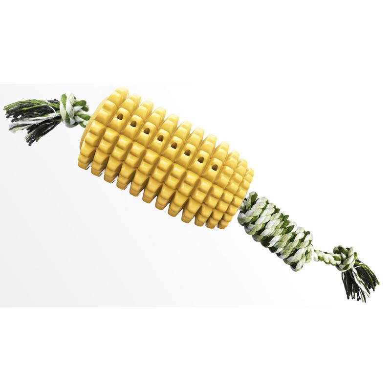 2PCS Pet Supplies Hundespielzeug Beißstäbchen Kaubare Zähne Reinigung Knochen Zahnbürste Mais mit Schnur