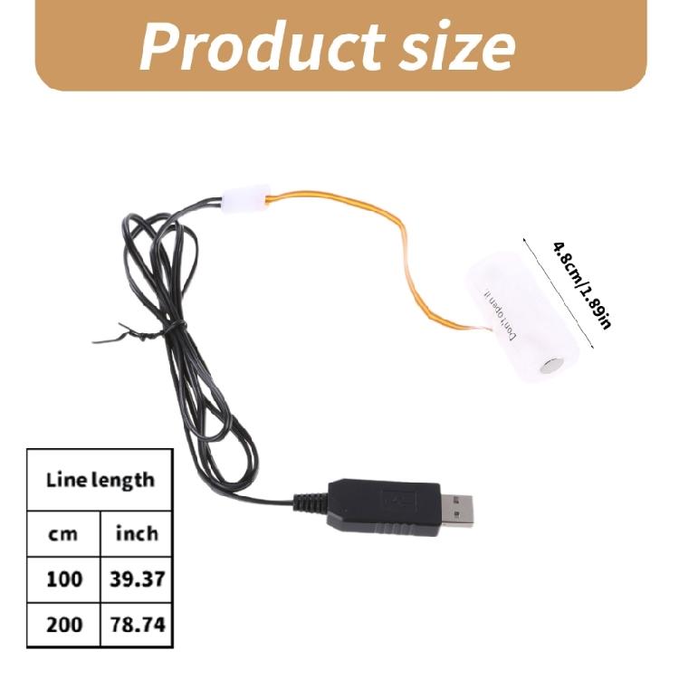 USB Battery 3V LR14 C Battery Eliminators Cable Replace 2Pc 1.5V C Batteries for LED Light Electronic Toy Strips Light