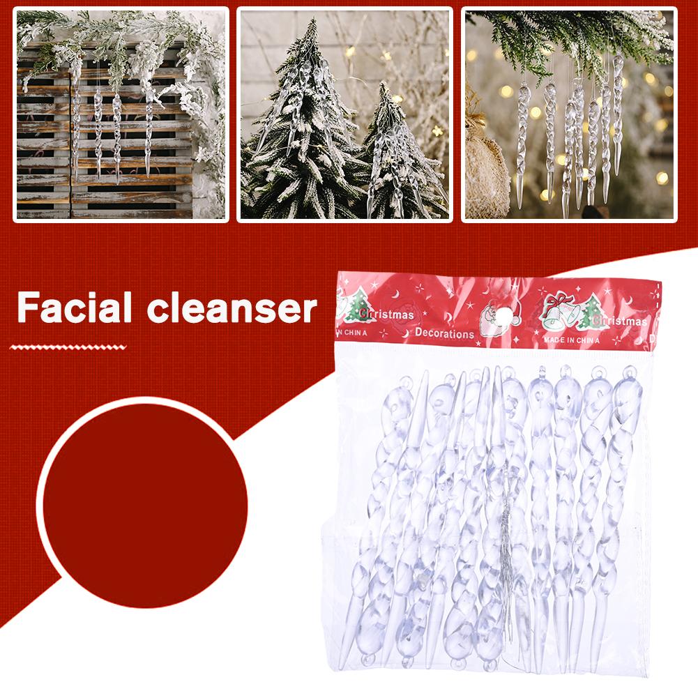 

12PCS/Set Creative Transparent Christmas Ice Strip Ornaments Pendant Props Decoration Hanging P G4P6