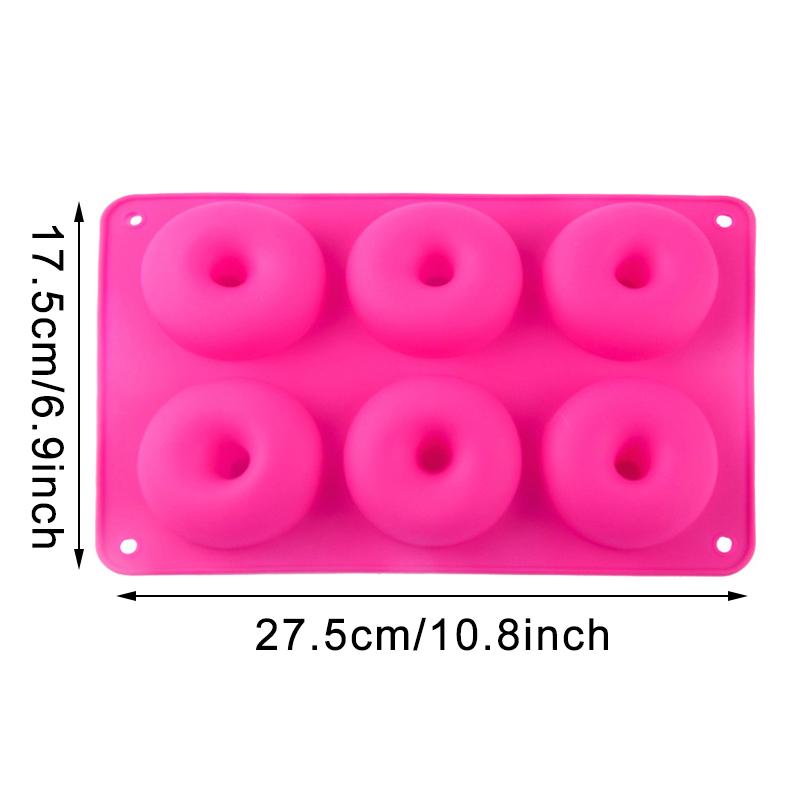 6 Cavity Donut Mold Silicone Non-stick Baking Tray Heat-resistant Reusable Folded Donuts Maker Colorful Soft Dessert Making Tool