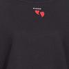 Pinko Solid Color Logo Heart Embroidery Round Neck Sweatshirt Women Sweatshirt Black 102199A1TM-Z99
