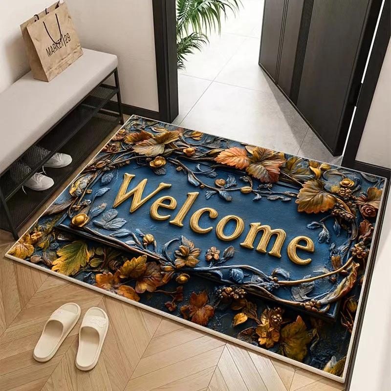 Welcome Mat for Front Door Outdoor Entrance Door Mat Ideal Rug for Home Indoor Farmhouse Funny Kitchen Carpet Home Decor