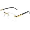 RSINC Rimless frame/eyeglass/Spectacle, For Unisex Cart Golden - Black 8200990 54-18-140 Cart-4 A2