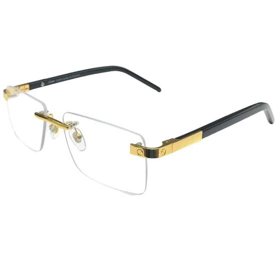 RSINC Rimless frame/eyeglass/Spectacle, For unisex cart golden - Black 8200990 54-18-140 cart-4 A2