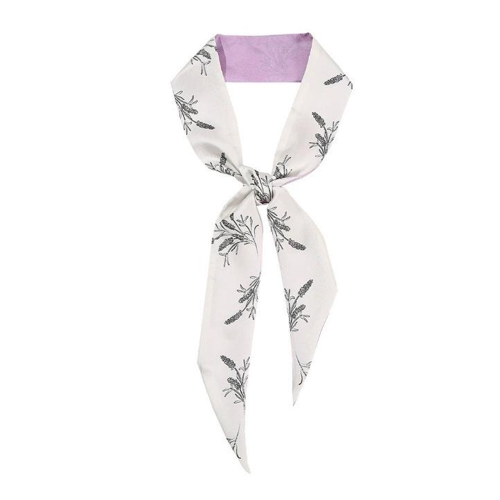 6*125CM Long Luxury Design 100% Silk Scarf Women Sweet Hair Tie Skinny Bag Scarves Neckerchief