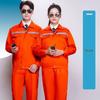 Summer Lightweight Polyester Cotton Reflective Workwear Set - Long Sleeve Protective Clothing for Construction and Workshop Use.