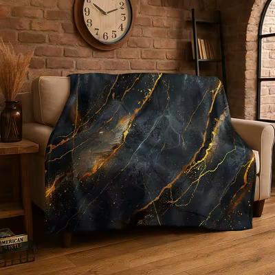 Luxurious Marble Nordic Art Colorful Stones Flannel Blanket Soft Throw Blanket for Bedroom Living Room Bed Travel Camping Picnic