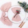 8 Pcs 16.5'' Cotton Linen Tassel Napkin Pink Party Decoration with Tassel Napkins  Table