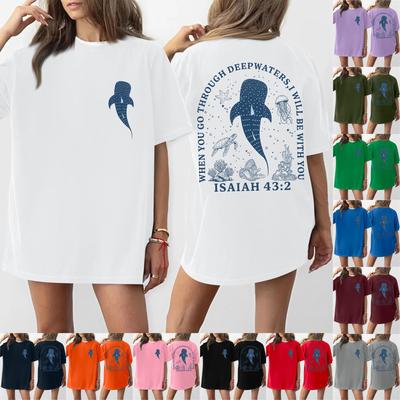 Women's Round Neck Printed Short-sleeved T-shirt Top