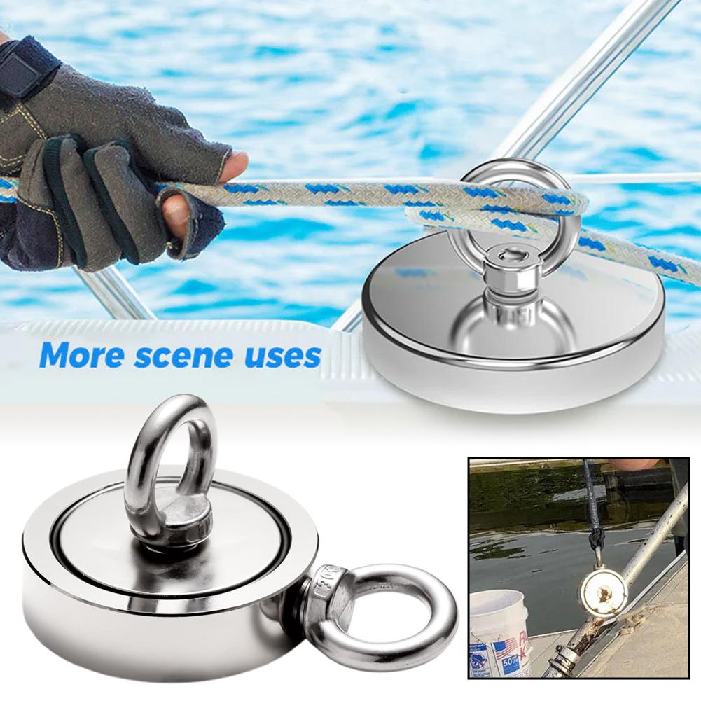 Double-Sided Magnet Fishing Kit With Case, Premium Fishing Magnet Kit For Retrieving Items In River, Lake, Beach, Lawn. S3P9