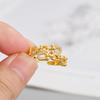 2026 Women's Gold-Plated Copper Full Diamond Pig Nose Bracelet and Ring Set