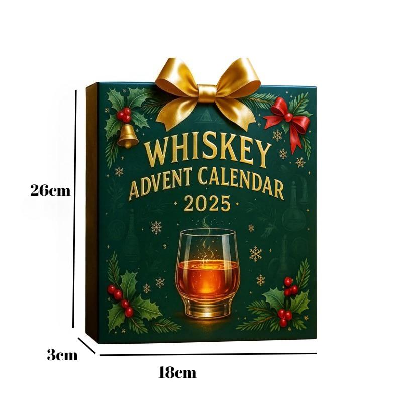 2025 Whisky Adventskalender: Een dagelijkse proeverijreis door de ontluikende smaken van whisky, 24 2D platte acryl whisky ornamenten