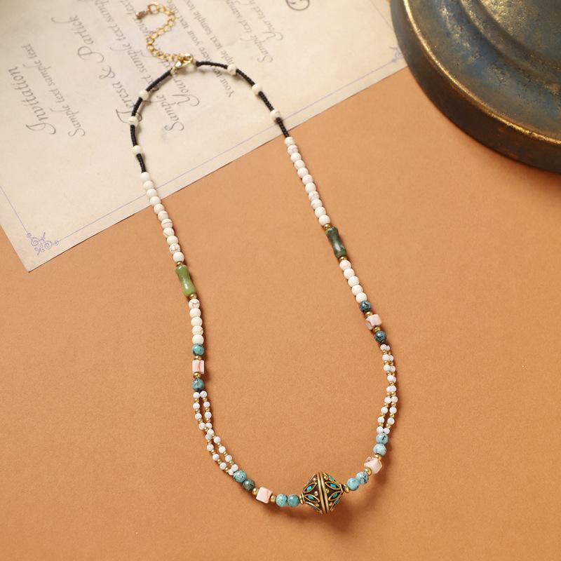 Retro style collarbone chain Exotic Nepalese short necklace Niche Tibetan accessories women