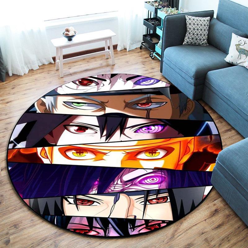 Famous Cartoon NARUTO Protagonist Uzumaki Naruto Round Carpet Soft Home Decoration Anti-slip Door Mat Outdoor Picnic Mat Carpet M7