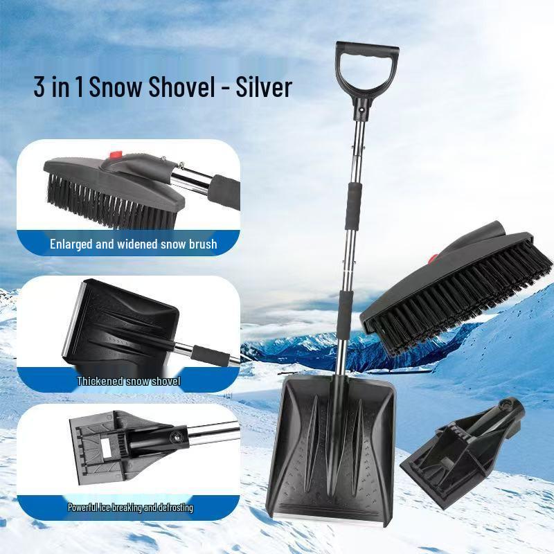 Multifunctional Retractable 3-in-1 Rotating Ice and Snow Removal Shovel Tool