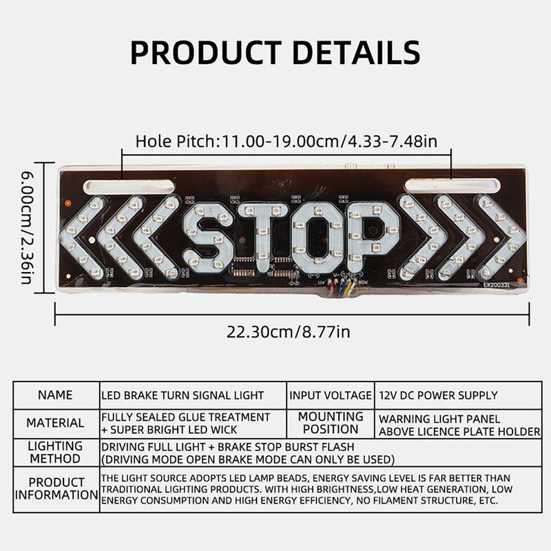 1pcs Universal Motorcycle Light Flash STOP Moto Indicator Lamp Brake Turn Signal Driving Taillight Warning Day Light 12V