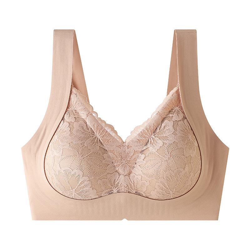 

Light luxury lace showing large and seamless wide shoulder strap support sub-breast anti-drape breathable thin bra cover m [34/75abc recommended 45-52.5kg]