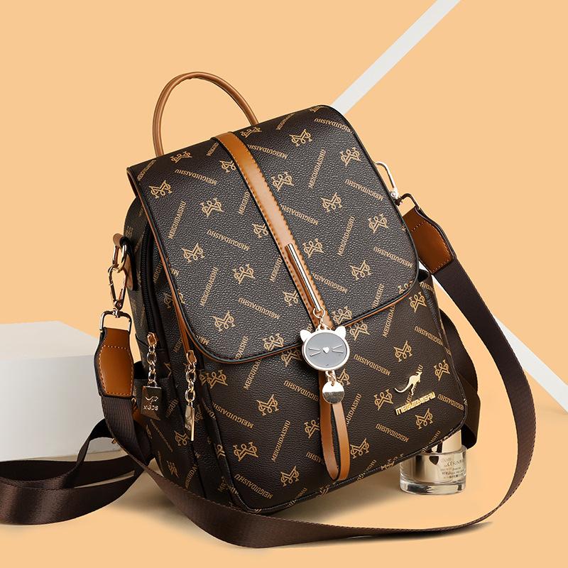 Soft leather backpack women's summer new bag large capacity fashion trend travel backpack cross